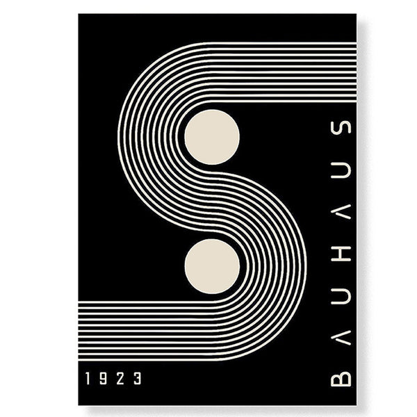 Mid Century Modern Bauhaus Black & White Exhibition Art Prints