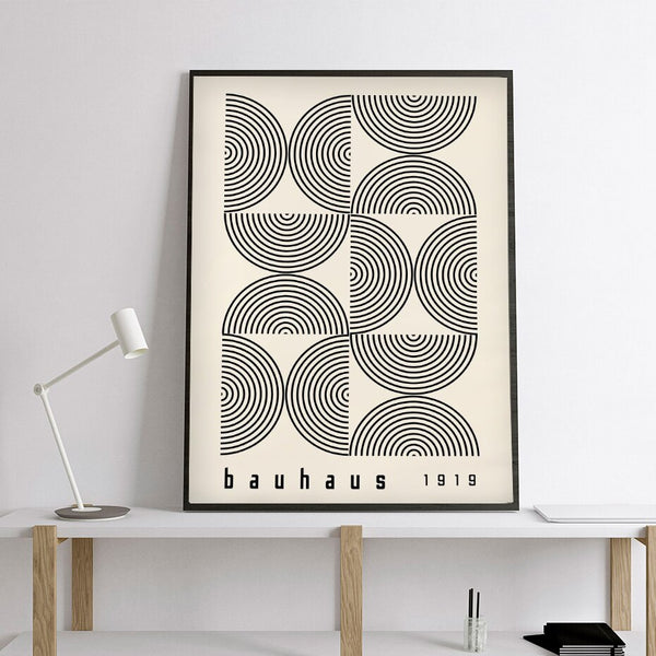 Mid Century Modern Bauhaus Black & White Exhibition Art Prints