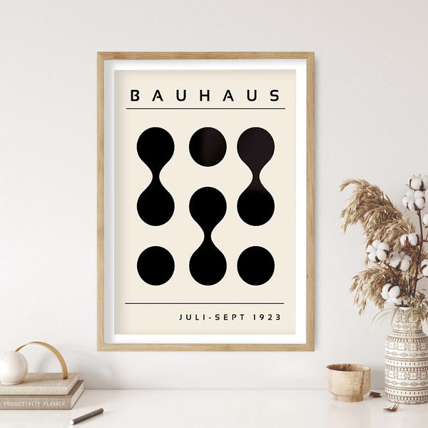 Mid Century Modern Bauhaus Black & White Exhibition Art Prints