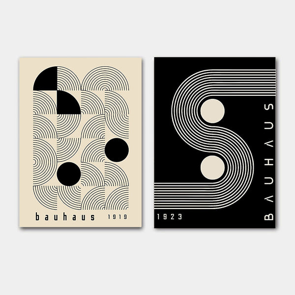 Mid Century Modern Bauhaus Black & White Exhibition Art Prints