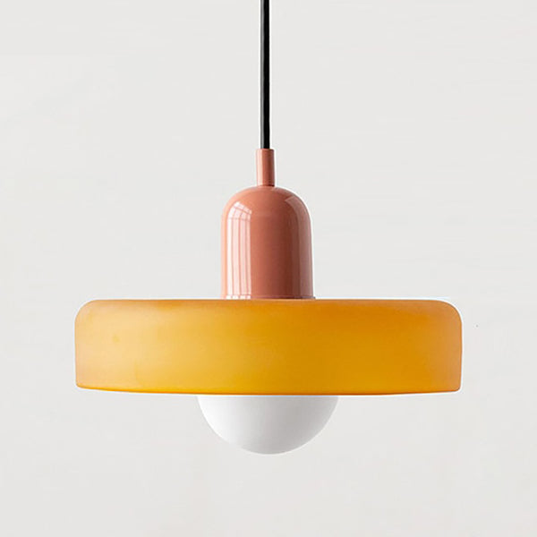 Mid Century Modern Contrast Colour Glass Pendant Lights - 12 Colours