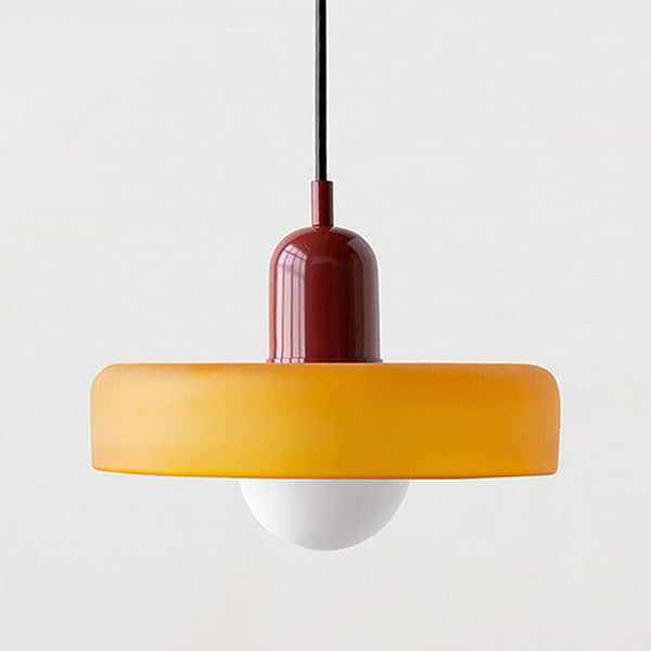 Mid Century Modern Contrast Colour Glass Pendant Lights - 12 Colours