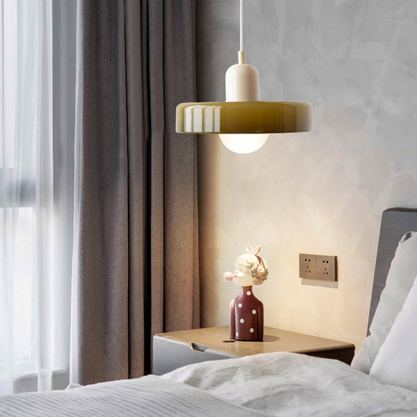 Mid Century Modern Contrast Colour Glass Pendant Lights - 12 Colours