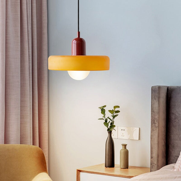 Mid Century Modern Contrast Colour Glass Pendant Lights - 12 Colours