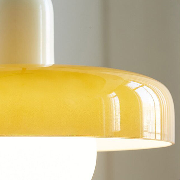Mid Century Modern Contrast Colour Glass Pendant Lights - 12 Colours