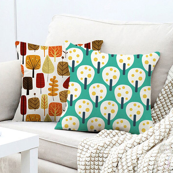 Mid Century Modern Scandi Tree Linen Cushions - 45cm
