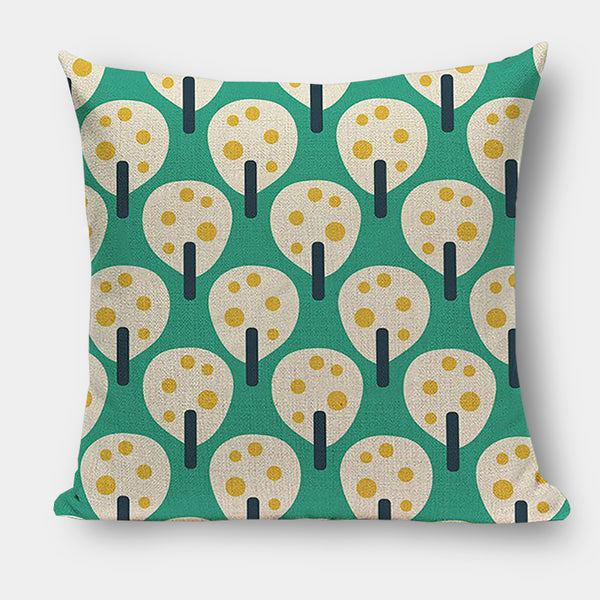 Mid Century Modern Scandi Tree Linen Cushions - 45cm