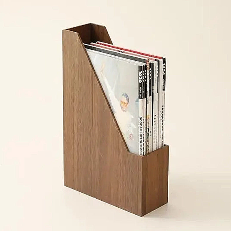 Rectangular Magazine File Mid Century Modern Wooden A4 Magazine Files - Ash & Walnut – Make Space ...