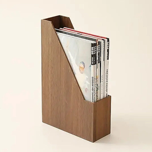 Mid Century Modern Wooden A4 Magazine Files - Ash & Walnut