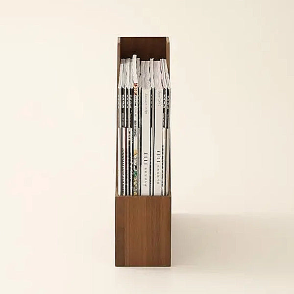 Mid Century Modern Wooden A4 Magazine Files - Ash & Walnut