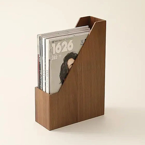 Mid Century Modern Wooden A4 Magazine Files - Ash & Walnut