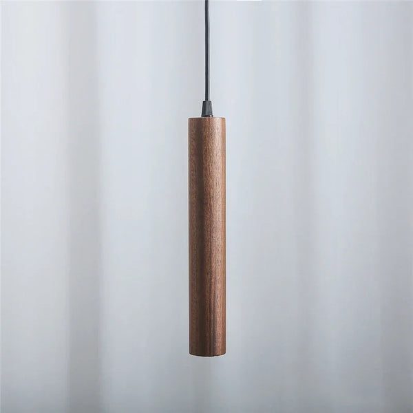 Mid Century Modern Wooden Suspension Tube Pendant Lights