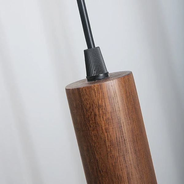 Mid Century Modern Wooden Suspension Tube Pendant Lights