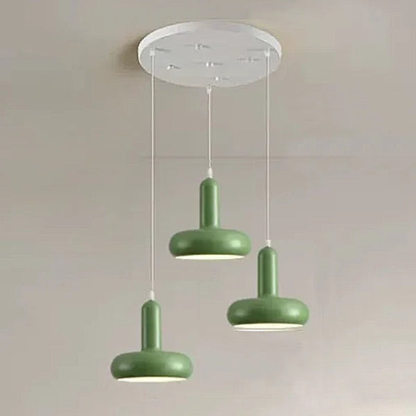 Weimar Pendant Chandelier Lights - White & Green - Straight & Round