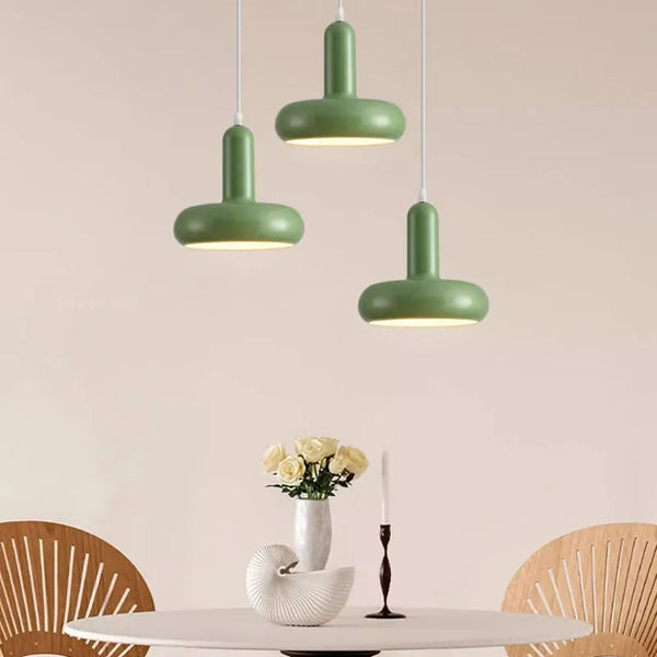 Weimar Pendant Chandelier Lights - White & Green - Straight & Round