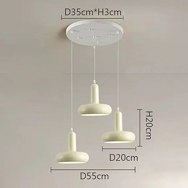 Weimar Pendant Chandelier Lights - White & Green - Straight & Round