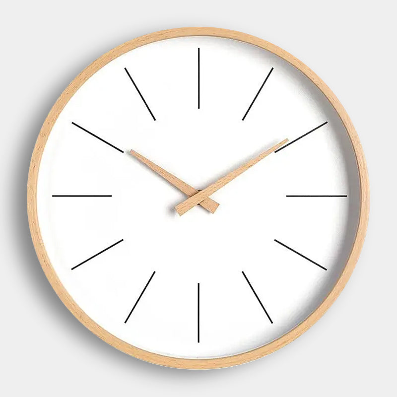 Minimalist Wooden Wall Clock - Dark & Light Wood - 25cm, 30cm, 35cm