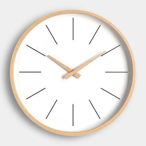 Minimalist Wooden Wall Clock - Dark & Light Wood - 25cm, 30cm, 35cm
