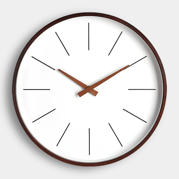 Minimalist Wooden Wall Clock - Dark & Light Wood - 25cm, 30cm, 35cm