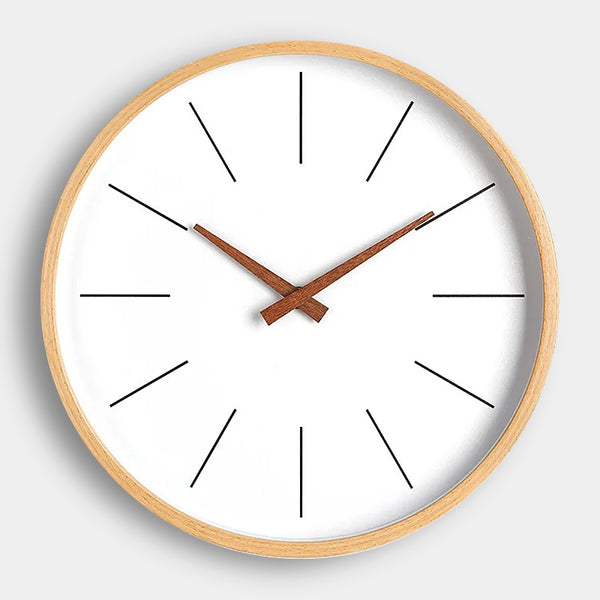 Minimalist Wooden Wall Clock - Dark & Light Wood - 25cm, 30cm, 35cm