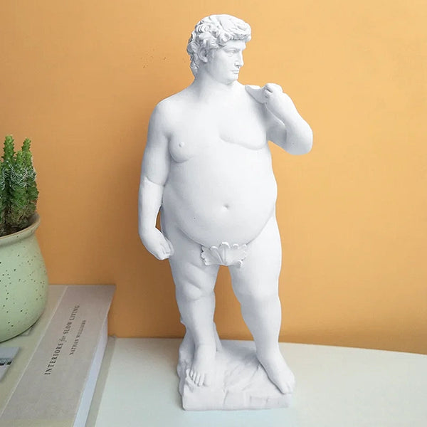 Modern Art Fat Michelangelo's David Statue 35cm