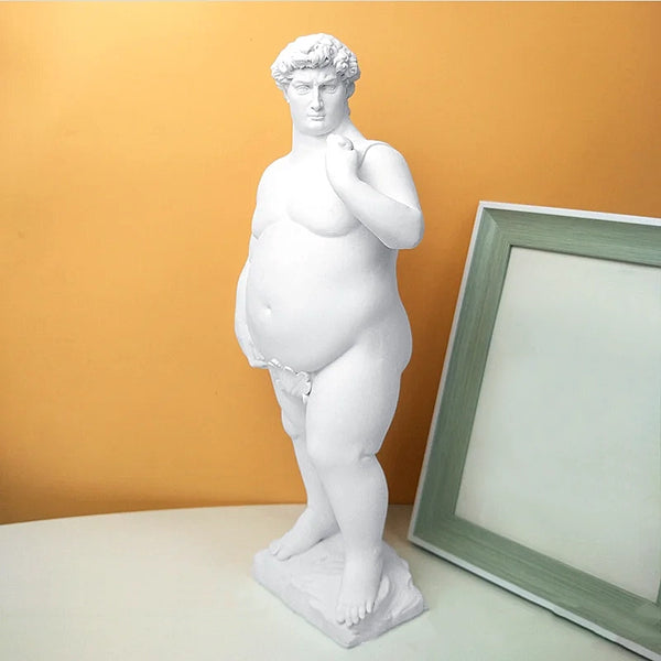Modern Art Fat Michelangelo's David Statue 35cm