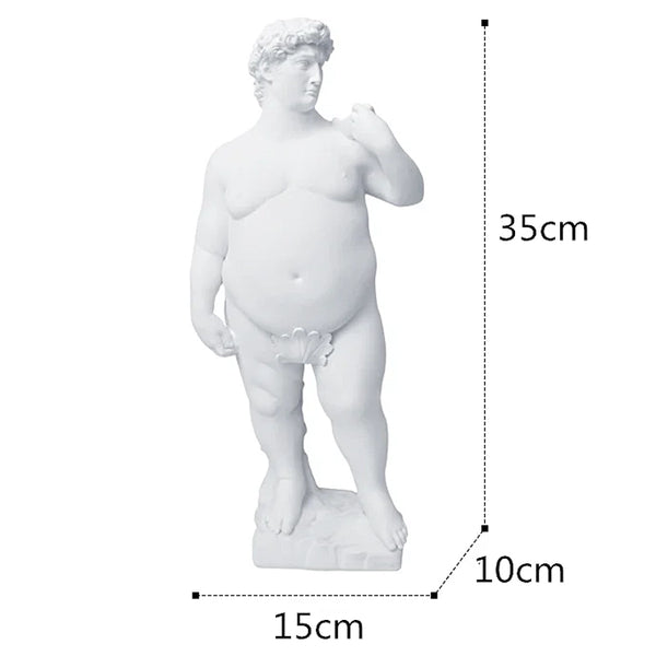Modern Art Fat Michelangelo's David Statue 35cm