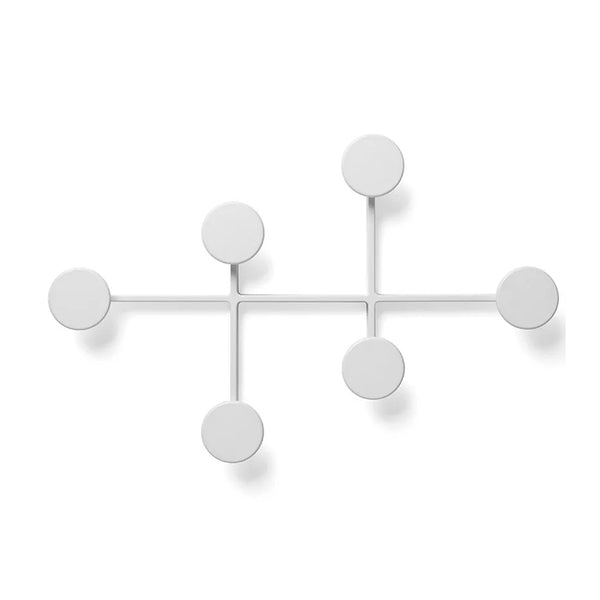 Modern Circular Metal Wall Hooks - Black & White - 6 Hooks