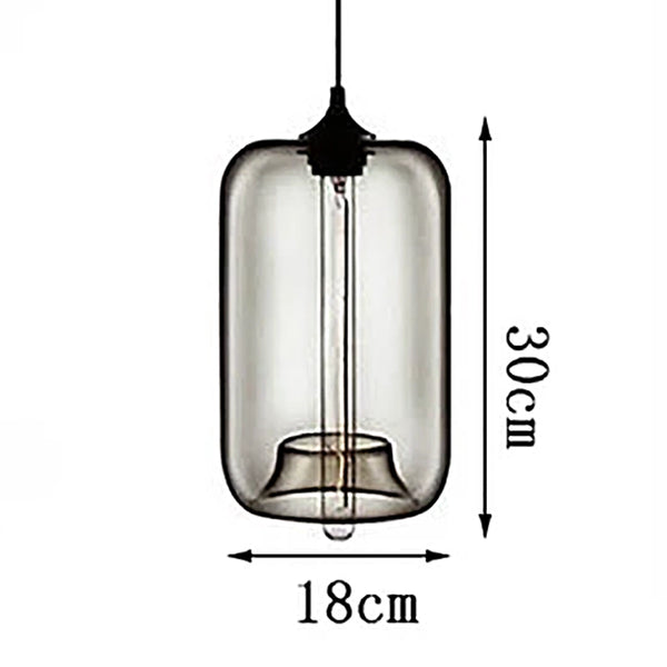 Mid Century Modern Glass Rectangular Pendant Lights - 7 Colours