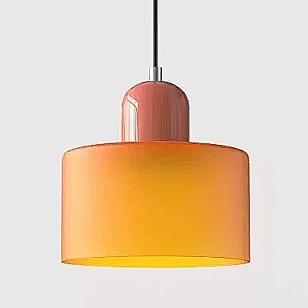 Compact Contrast Colour Glass Pendant Lights - 15 Colour Combinations