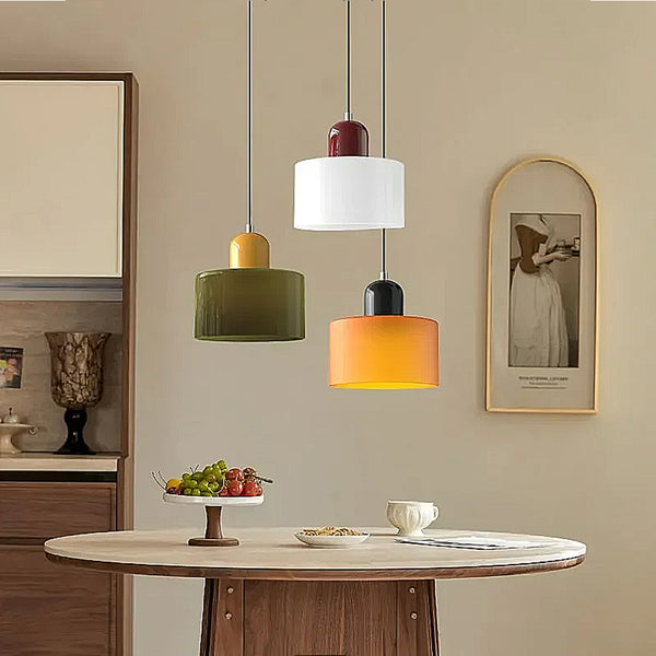 Compact Contrast Colour Glass Pendant Lights - 15 Colour Combinations