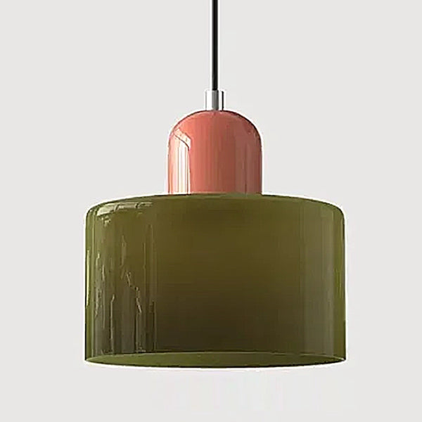 Compact Contrast Colour Glass Pendant Lights - 15 Colour Combinations