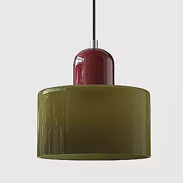 Compact Contrast Colour Glass Pendant Lights - 15 Colour Combinations