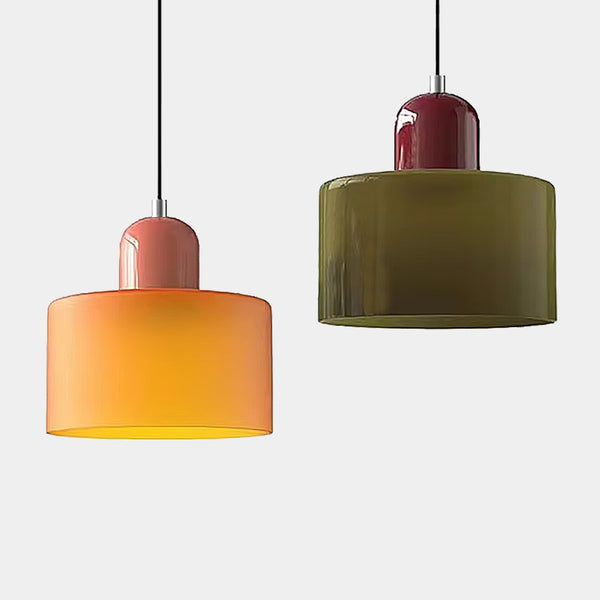Compact Contrast Colour Glass Pendant Lights - 15 Colour Combinations