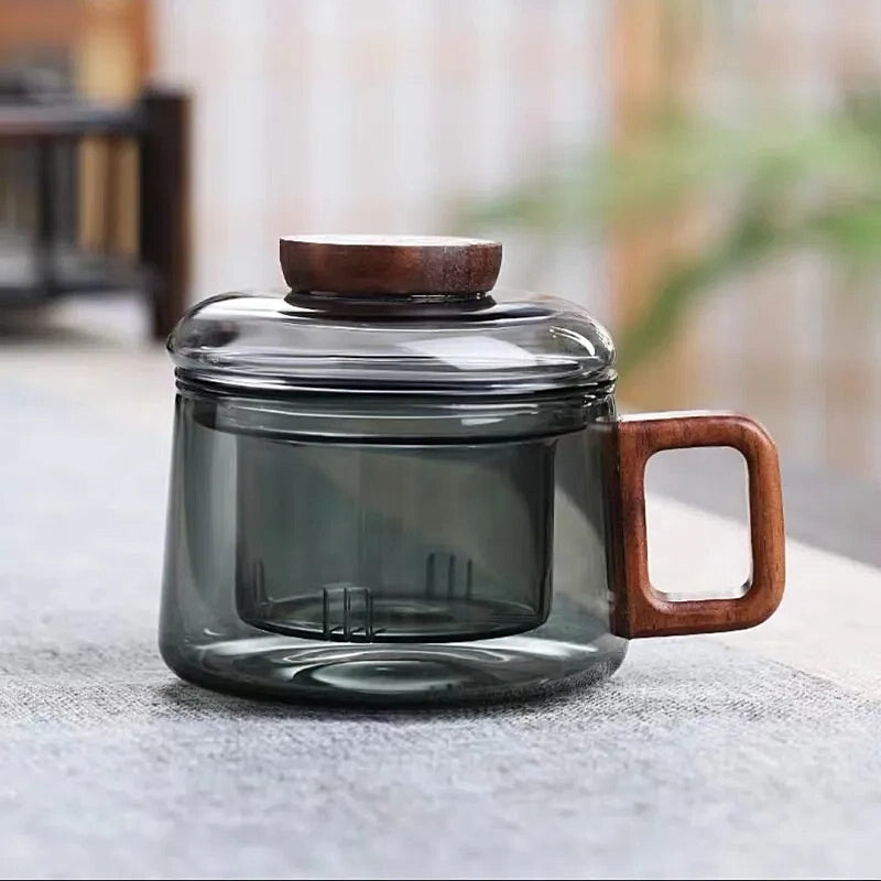 Grey & Clear Glass Tea For One Infuser Cups - 200ml