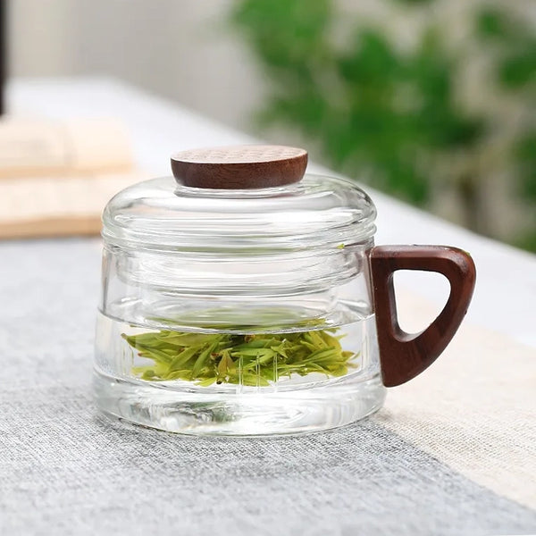 Grey & Clear Glass Tea For One Infuser Cups - 200ml