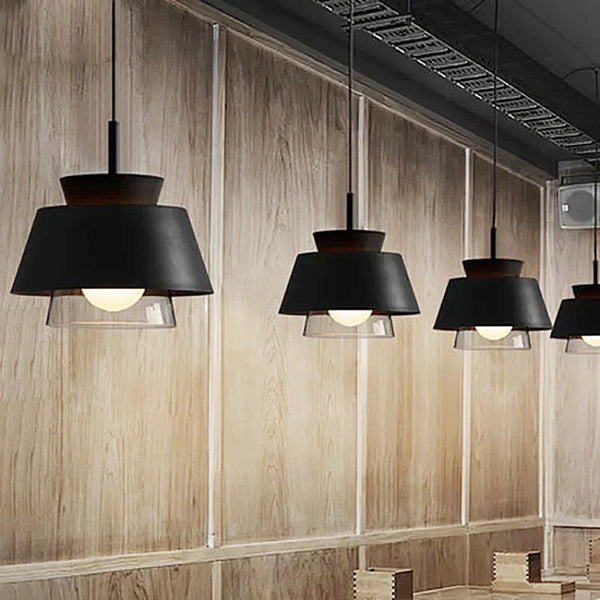 Moderno Metal & Glass Pendant Lights - Black & White