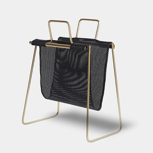 Modern Metal Westbourne Magazine Holder - Gold & Black