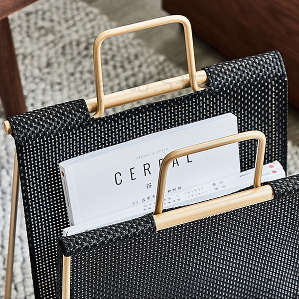 Modern Metal Westbourne Magazine Holder - Gold & Black