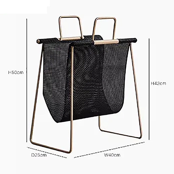 Modern Metal Westbourne Magazine Holder - Gold & Black