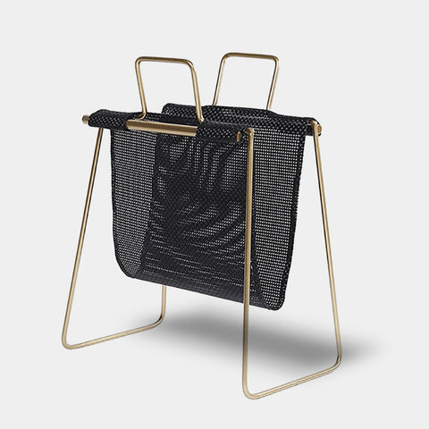 Modern Metal Westbourne Magazine Holder - Gold & Black