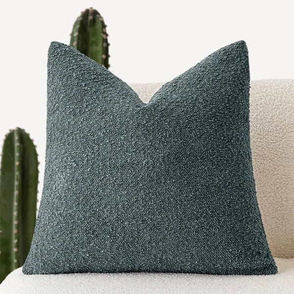 Modern Textured Boucle Cushions 45cm Black Grey White Brown Beige Blue Pink