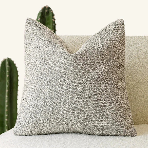 Modern Textured Boucle Cushions 45cm Black Grey White Brown Beige Blue Pink