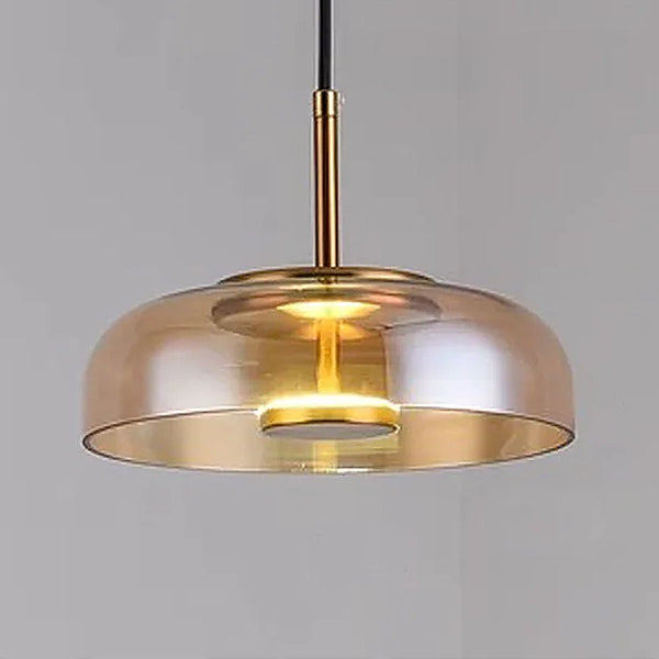 Contemporary Transparent Glass Pendant Lights - Clear, Grey & Amber