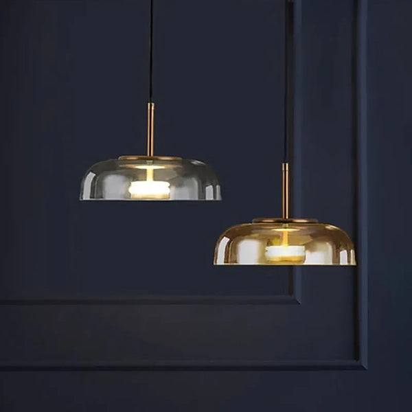 Contemporary Transparent Glass Pendant Lights - Clear, Grey & Amber