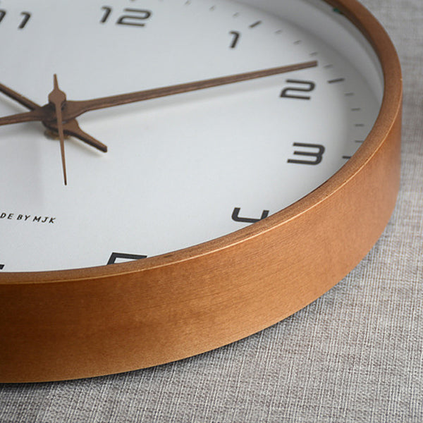 Modern Wooden Needle Wall Clock - Dark & White Wood - 25cm, 30cm, 