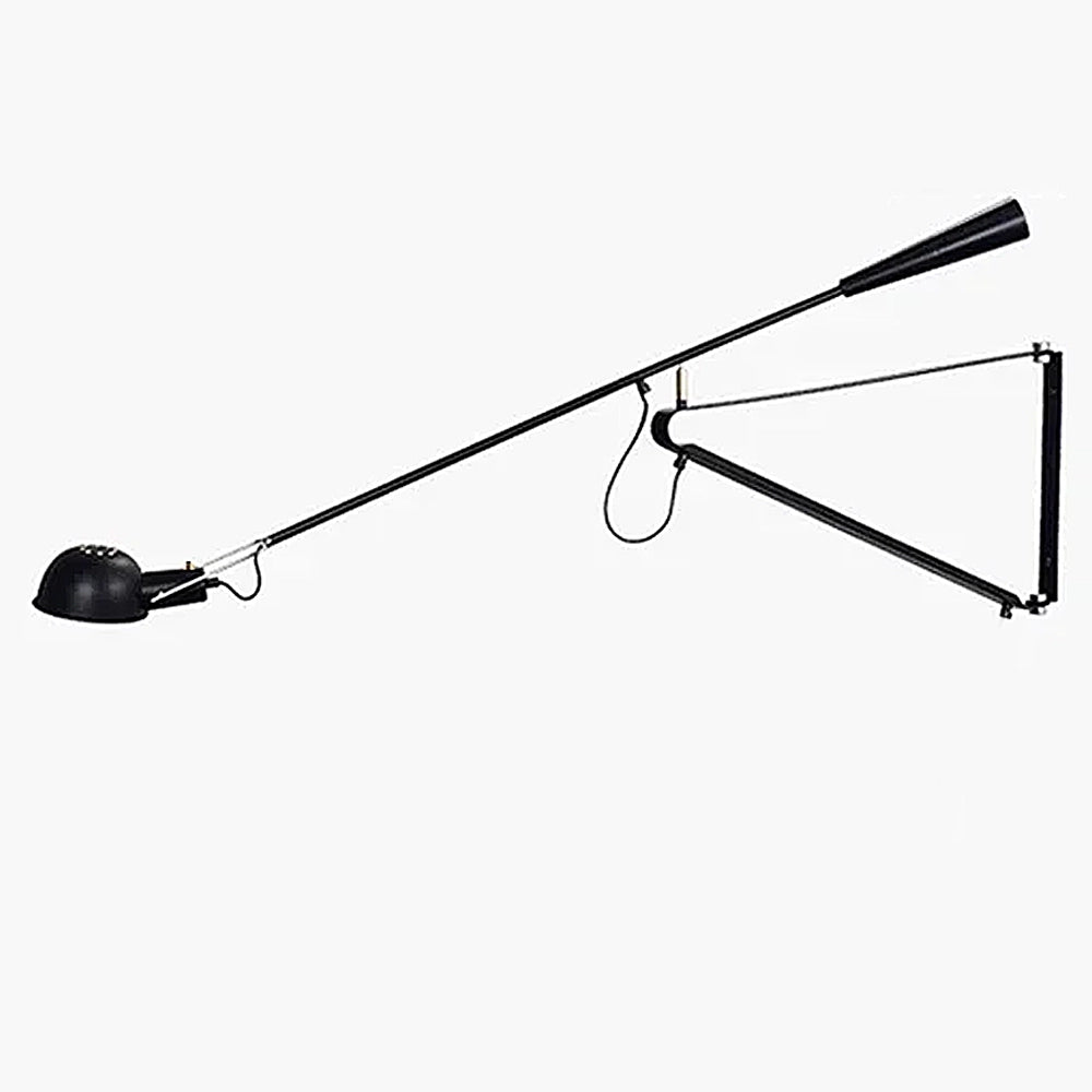 Large modern stylish long-arm wall lamp light - Black, White