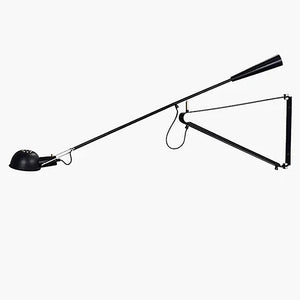 Large modern stylish long-arm wall lamp light - Black, White