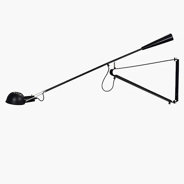 Large modern stylish long-arm wall lamp light - Black, White