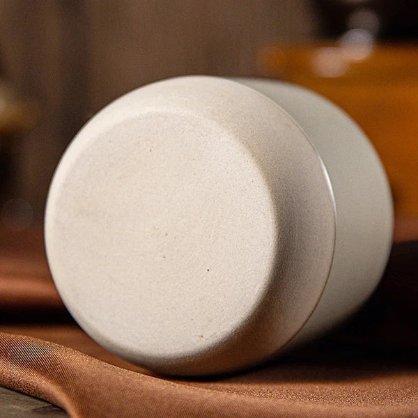 Part Glazed Beige Ceramic Coffee Cups - Small, Medium & Large